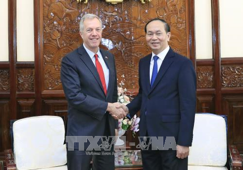 越南国家主席陈大光会见前来辞行拜会的美国驻越大使 ảnh 1 越南国家主席陈大光会见前来辞行拜会的美国驻越大使 ảnh 1