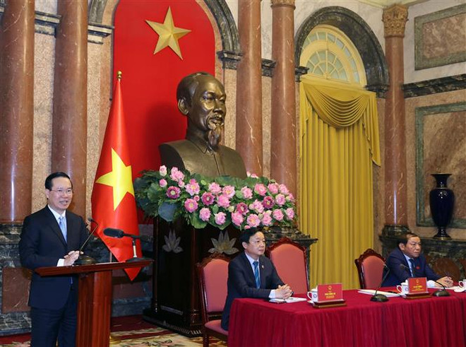 越南国家主席武文赏会见载誉归来的第32届东运会越南体育代表团 ảnh 2 越南国家主席武文赏会见载誉归来的第32届东运会越南体育代表团 ảnh 2