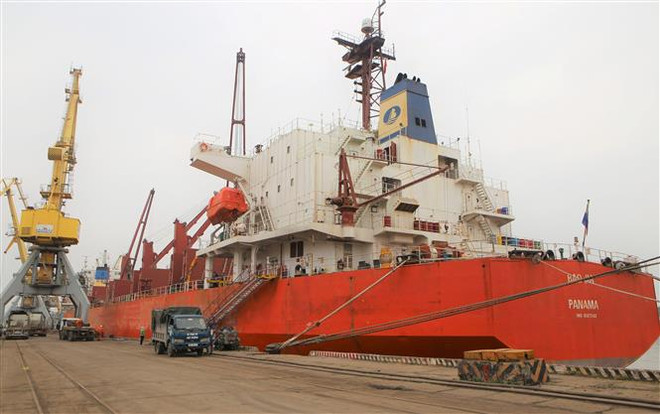 海防港迎接3艘大型货船进港 ảnh 1 海防港迎接3艘大型货船进港 ảnh 1