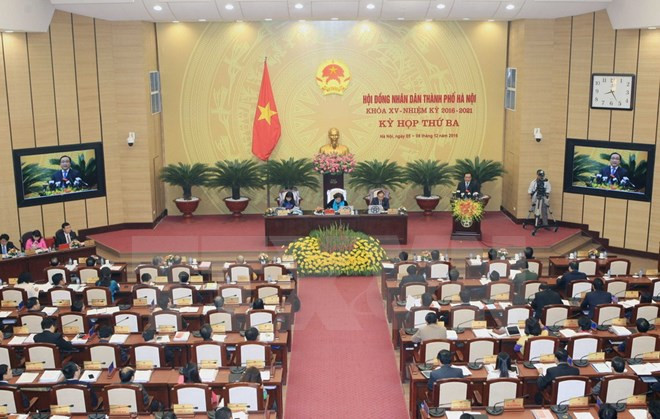 河内市第十五届人民议会第三次会议开幕 ảnh 1