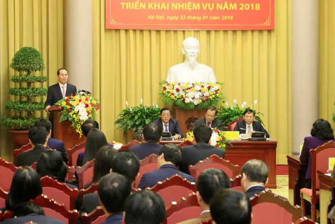 国家主席陈大光出席越南国家主席办公厅2017年工作总结暨2018年任务部署会议（组图） ảnh 4