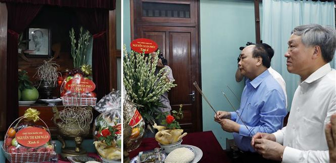越南政府总理阮春福在67号房向胡志明主席敬香 ảnh 1 越南政府总理阮春福在67号房向胡志明主席敬香 ảnh 1