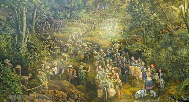 描绘4500个人物的《奠边府》绘画作品亮相 ảnh 1 描绘4500个人物的《奠边府》绘画作品亮相 ảnh 1