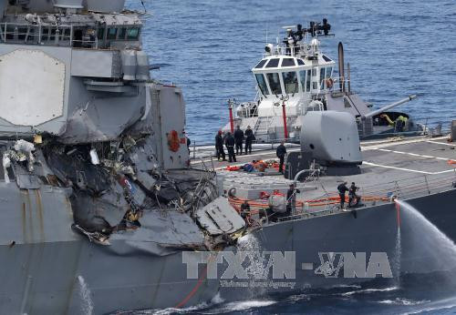 美驱逐舰与菲货船相撞：7名美军失踪士兵遗体寻获 ảnh 1