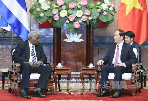 越南国家主席陈大光会见古巴全国人民政权代表大会主席埃斯特万 ảnh 1