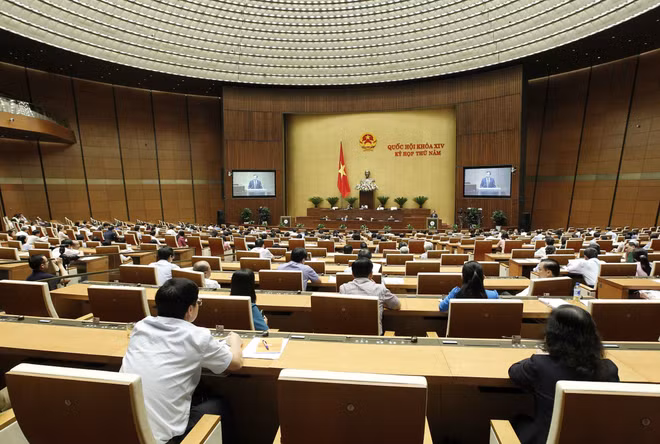 越南第十四届国会第五次会议：国会表决通过《体育法》（修正案）和《测绘法》 ảnh 1