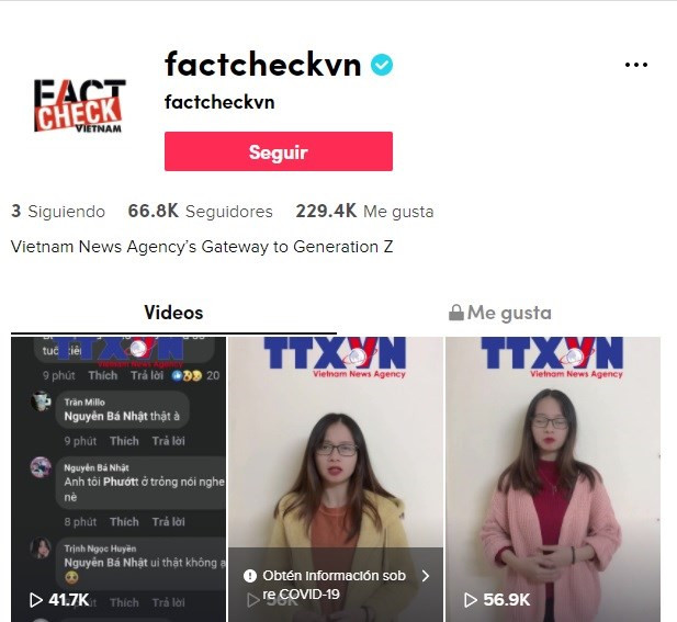 2020年越南抖音大奖获奖名单揭晓 越通社抖音账号Factcheckvn获得社会影响力奖 ảnh 2 2020年越南抖音大奖获奖名单揭晓 越通社抖音账号Factcheckvn获得社会影响力奖 ảnh 2