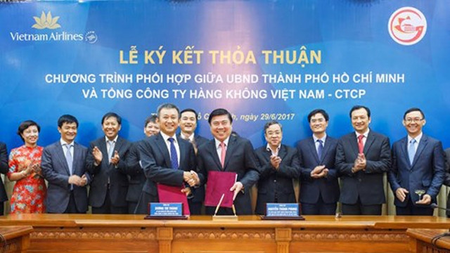 越南胡志明市与越南航空总公司签署合作协议 ảnh 1 越南胡志明市与越南航空总公司签署合作协议 ảnh 1