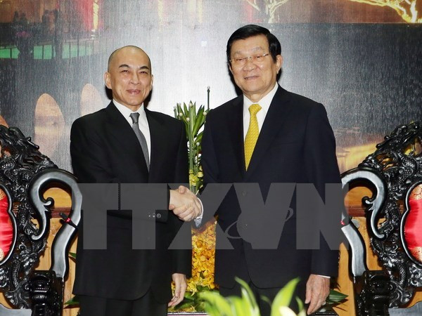 越南国家主席张晋创会见柬埔寨国王诺罗敦·西哈莫尼 ảnh 1 越南国家主席张晋创会见柬埔寨国王诺罗敦·西哈莫尼 ảnh 1