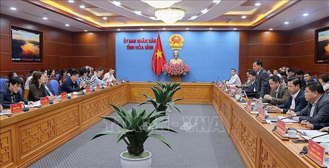 和平省促进与中国、新加坡企业的高科技合作 ảnh 1