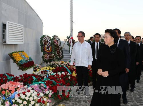 越南国会主席阮氏金银抵达古巴吊唁菲德尔·卡斯特罗·鲁斯 ảnh 1