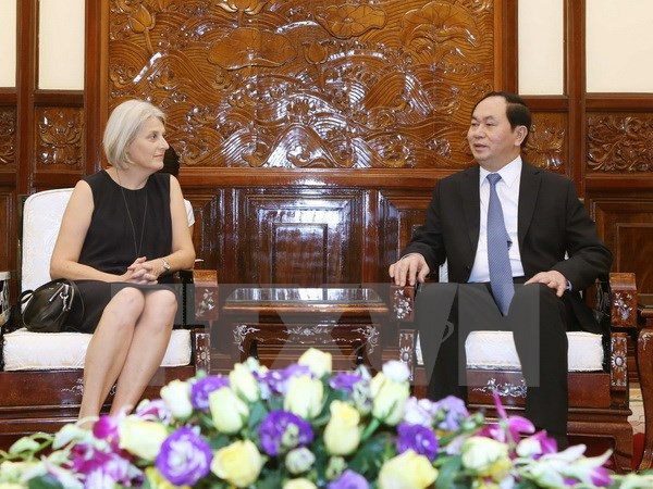 越南国家主席陈大光会见丹麦驻越大使 ảnh 1