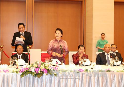 越南国会主席阮氏金银与柬埔寨国会主席韩桑林举行会谈 ảnh 4 越南国会主席阮氏金银与柬埔寨国会主席韩桑林举行会谈 ảnh 4