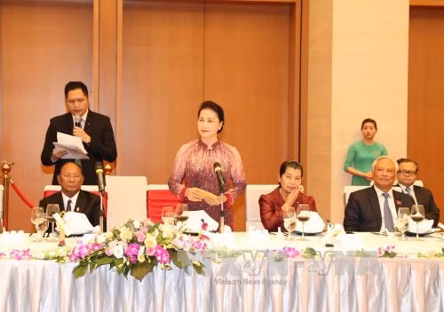 越南国会主席阮氏金银与柬埔寨国会主席韩桑林举行会谈 ảnh 4 越南国会主席阮氏金银与柬埔寨国会主席韩桑林举行会谈 ảnh 4