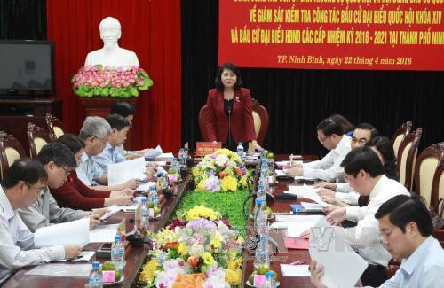 国家副主席邓氏玉盛视察宁平省换届选举准备工作 ảnh 1 国家副主席邓氏玉盛视察宁平省换届选举准备工作 ảnh 1