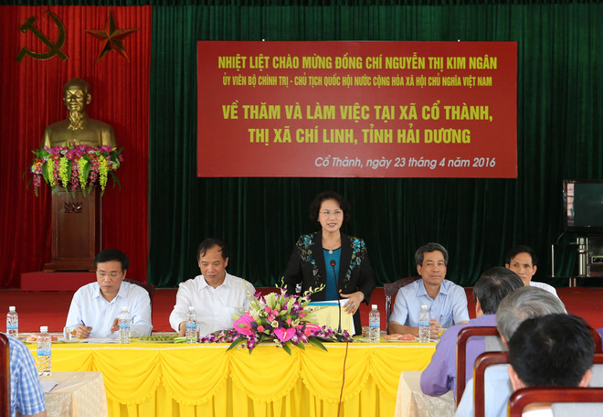 越南国会主席阮氏金银视察海阳省选举筹备工作 ảnh 1