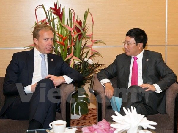 范平明副总理分别会见挪威、柬埔寨和菲律宾外长 ảnh 1 范平明副总理分别会见挪威、柬埔寨和菲律宾外长 ảnh 1