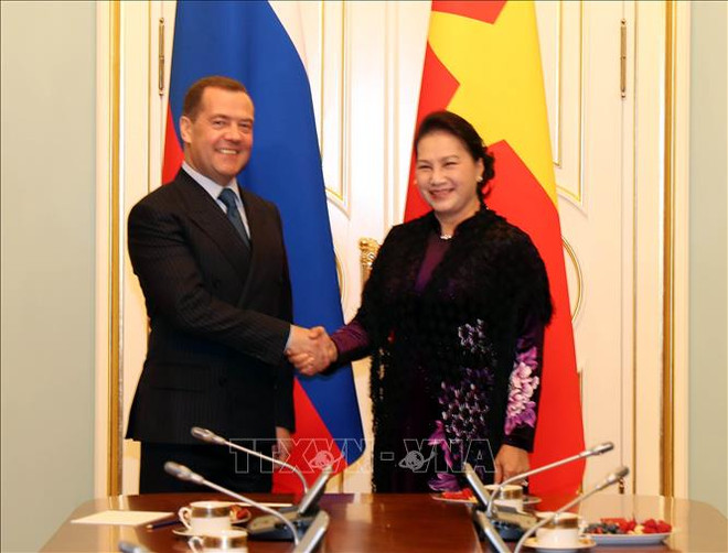 越南国会主席阮氏金银会见俄罗斯总理 ảnh 1 越南国会主席阮氏金银会见俄罗斯总理 ảnh 1