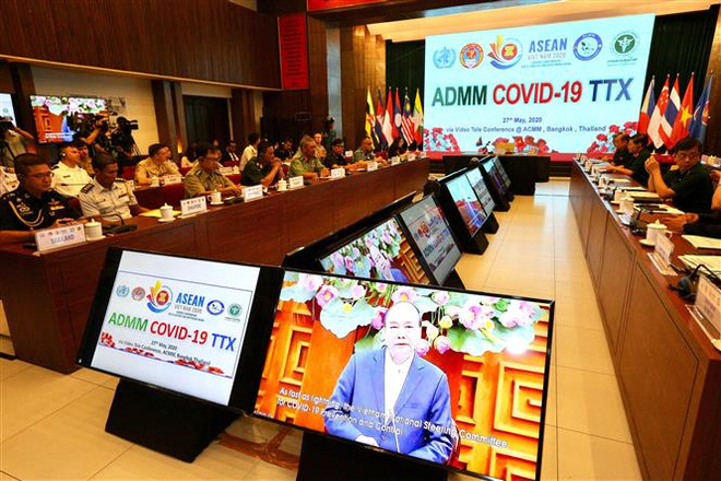 东盟各国军医参加新冠疫情防控线上模拟演练 ảnh 2 东盟各国军医参加新冠疫情防控线上模拟演练 ảnh 2