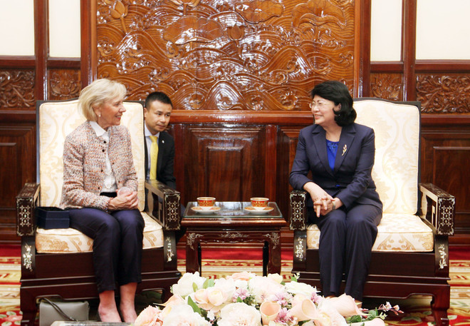 国家副主席邓氏玉盛会见微笑行动组织领导 ảnh 1 国家副主席邓氏玉盛会见微笑行动组织领导 ảnh 1