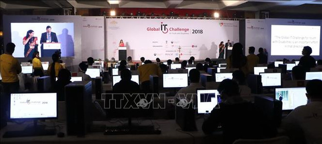 越南4名残疾学生参加2018年全球残疾青少年信息技术挑战赛 ảnh 1 越南4名残疾学生参加2018年全球残疾青少年信息技术挑战赛 ảnh 1