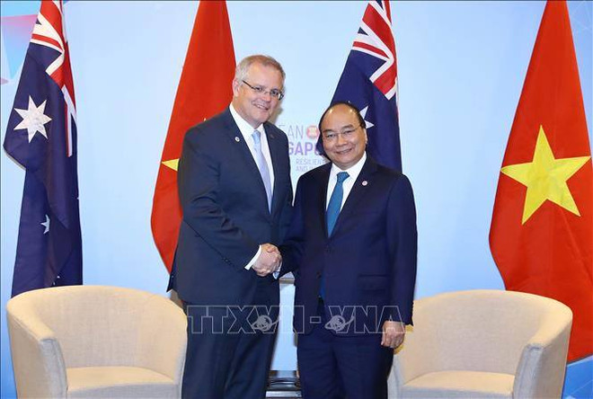 东盟峰会：越南政府总理阮春福会见澳大利亚总理莫里森 ảnh 1