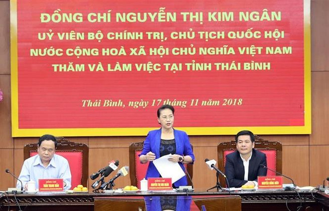 越南国会主席阮氏金银访问太平省 ảnh 1 越南国会主席阮氏金银访问太平省 ảnh 1