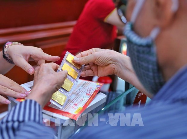 8月18日上午越南国内一两黄金卖出价下降20万越盾 ảnh 1