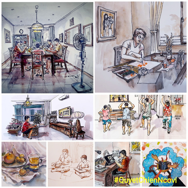 河内启动“ NCOVI”主题绘画 活动 连续14天的特殊挑战 ảnh 1 河内启动“ NCOVI”主题绘画 活动 连续14天的特殊挑战 ảnh 1
