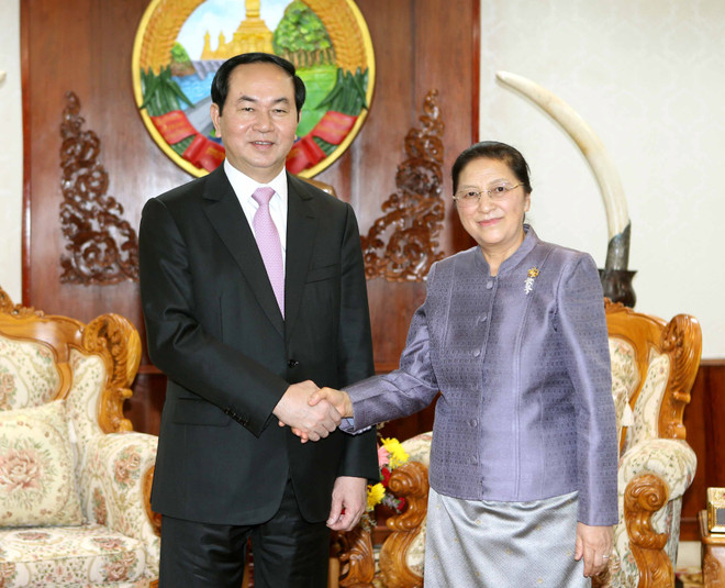 越南国家主席陈大光分别会见老挝总理与老挝国会主席 ảnh 2 越南国家主席陈大光分别会见老挝总理与老挝国会主席 ảnh 2