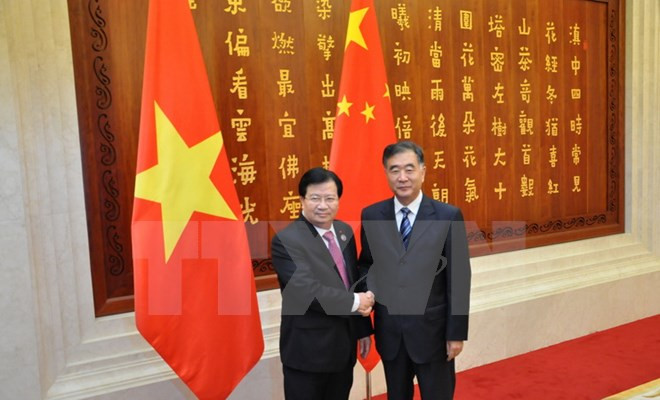 郑廷勇副总理会见中国国务院副总理汪洋 ảnh 1 郑廷勇副总理会见中国国务院副总理汪洋 ảnh 1