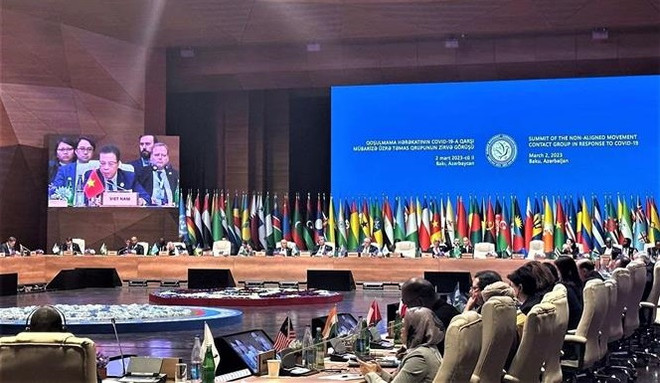 越南代表团出席有关应对COVID-19的不结盟运动联络小组首脑会议 ảnh 1 越南代表团出席有关应对COVID-19的不结盟运动联络小组首脑会议 ảnh 1