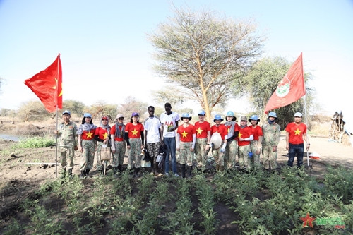 越南女军人帮助阿卜耶伊人民作农业 ảnh 1 越南女军人帮助阿卜耶伊人民作农业 ảnh 1