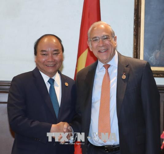 政府总理阮春福会见加拿大前总理让·克雷蒂安和经合组织秘书长 ảnh 1