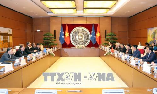 越南国会主席阮氏金银与密克罗尼西亚联邦国会议长韦斯利·西米纳举行会谈 ảnh 1 越南国会主席阮氏金银与密克罗尼西亚联邦国会议长韦斯利·西米纳举行会谈 ảnh 1