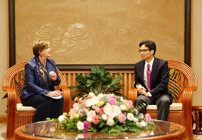 越南政府副总理武德儋会见联合国儿童基金会驻越首席代表 ảnh 1 越南政府副总理武德儋会见联合国儿童基金会驻越首席代表 ảnh 1