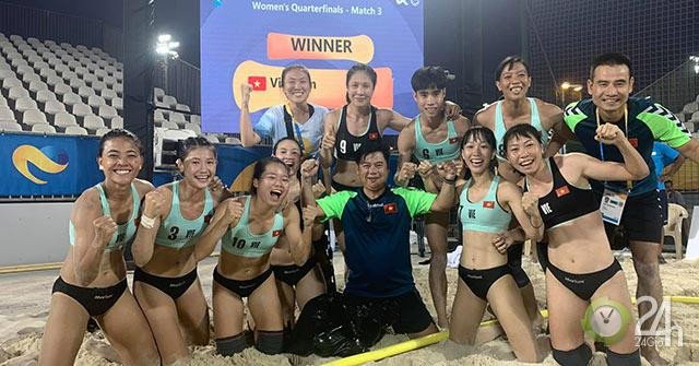 越南晋级2019年世界沙滩运动会女子手球半决赛 ảnh 1