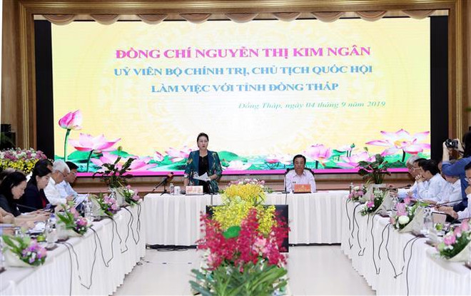 越南国会主席阮氏金银莅临同塔省调研 ảnh 1 越南国会主席阮氏金银莅临同塔省调研 ảnh 1