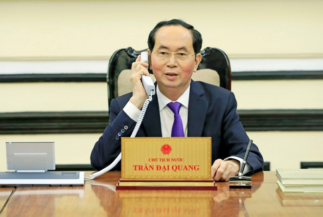 越南国家主席陈大光与俄罗斯总统普京通电话 ảnh 1