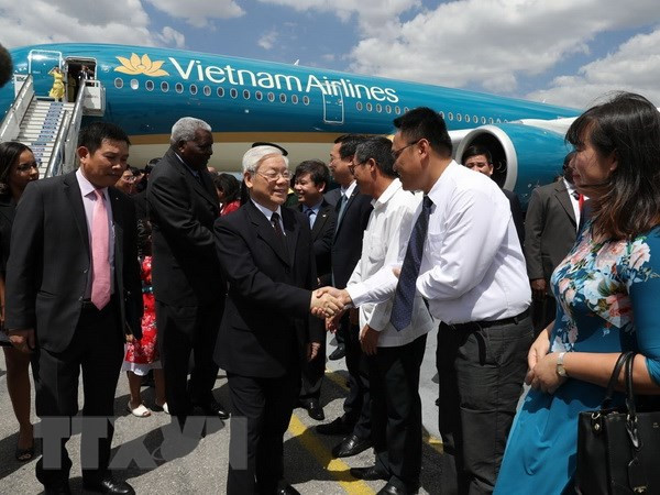 越共中央总书记阮富仲开始对古巴进行国事访问 ảnh 1 越共中央总书记阮富仲开始对古巴进行国事访问 ảnh 1