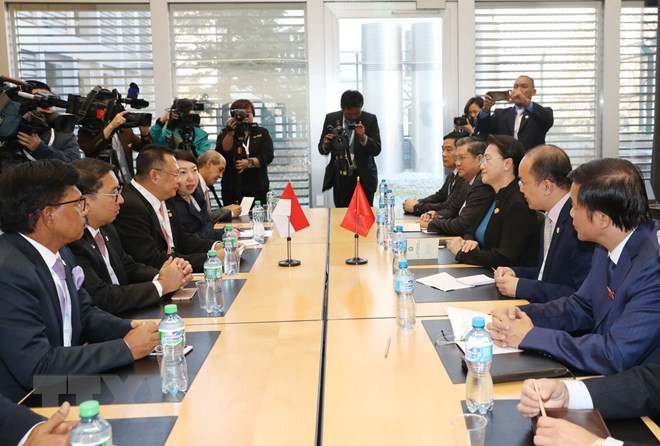 国会主席阮氏金银会见印尼国会议长 会见旅瑞越侨社群代表 ảnh 1 国会主席阮氏金银会见印尼国会议长 会见旅瑞越侨社群代表 ảnh 1