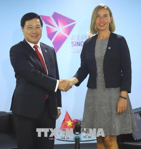第51届东盟外长会议：政府副总理兼外长范平明建议欧盟早日取消对越南的“黄牌”警告 ảnh 1