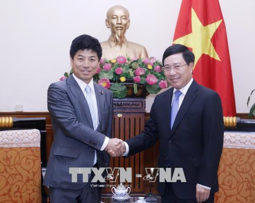 政府副总理兼外长范平明会见日本外务省副大臣中根一幸 ảnh 1 政府副总理兼外长范平明会见日本外务省副大臣中根一幸 ảnh 1