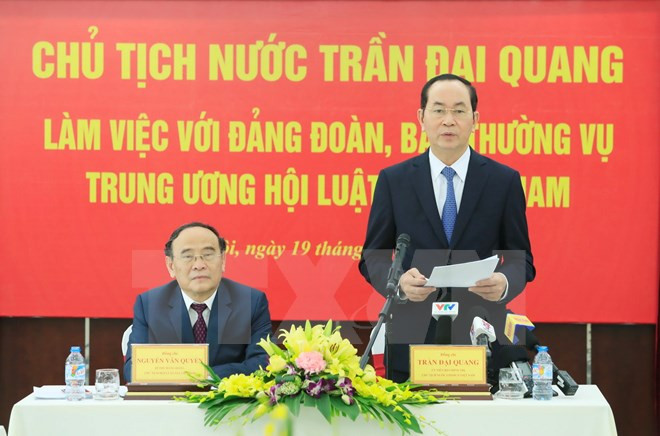 越南国家主席陈大光:党和政府为越南律师协会提供便利条件 ảnh 1 越南国家主席陈大光:党和政府为越南律师协会提供便利条件 ảnh 1
