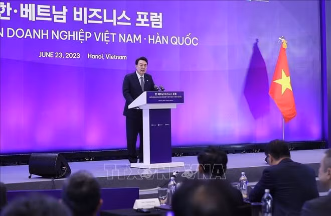 越南政府总理范明政和韩国总统尹锡悦出席越韩企业论坛 ảnh 3