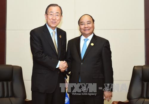 越南政府总理阮春福分别会见联合国秘书长与澳大利亚总理 ảnh 1