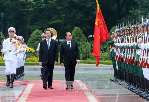 越南国家主席陈大光同法国总统弗朗索瓦·奥朗德举行会谈 ảnh 1