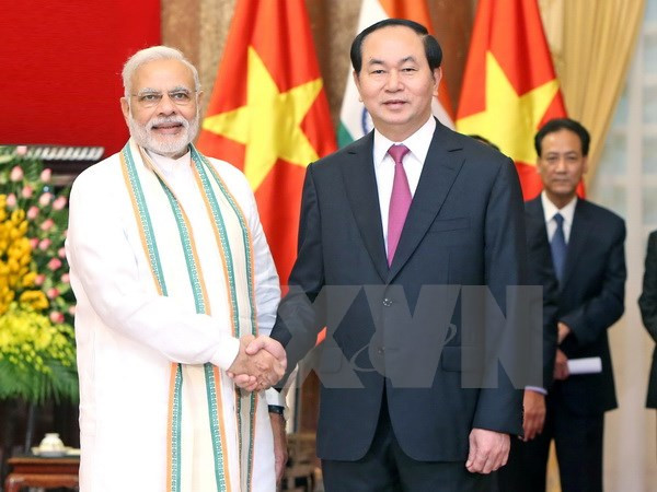 国家主席陈大光会见印度总理莫迪 ảnh 1 国家主席陈大光会见印度总理莫迪 ảnh 1