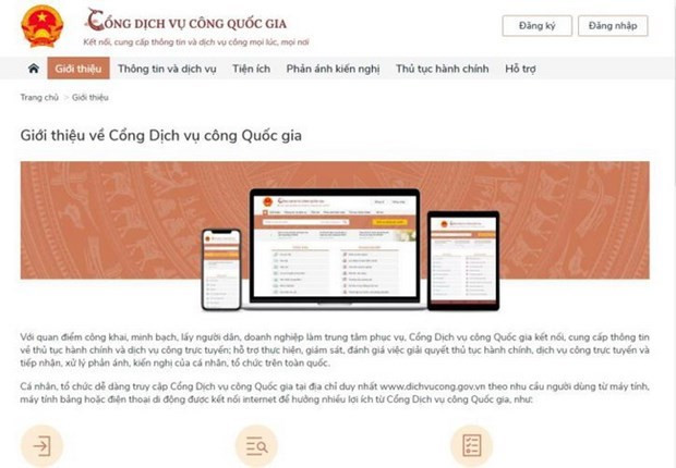 越南国家公共服务门户网站网上办理各类服务84万多件次 ảnh 1 越南国家公共服务门户网站网上办理各类服务84万多件次 ảnh 1
