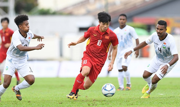 第29届东南亚运动会男足比赛:越南队以4比0击败东帝汶队 ảnh 1 第29届东南亚运动会男足比赛:越南队以4比0击败东帝汶队 ảnh 1